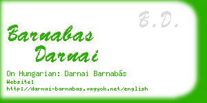 barnabas darnai business card